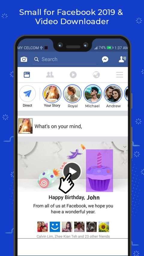 Small for Facebook 2019 & Video Downloader screenshot 4