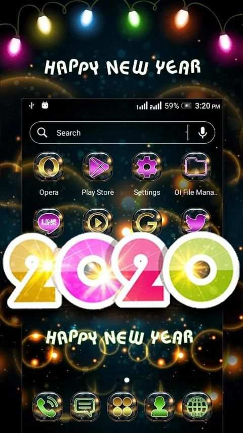 2020 New Year Launcher Theme स्क्रीनशॉट 4