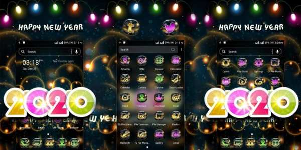 2020 New Year Launcher Theme स्क्रीनशॉट 1