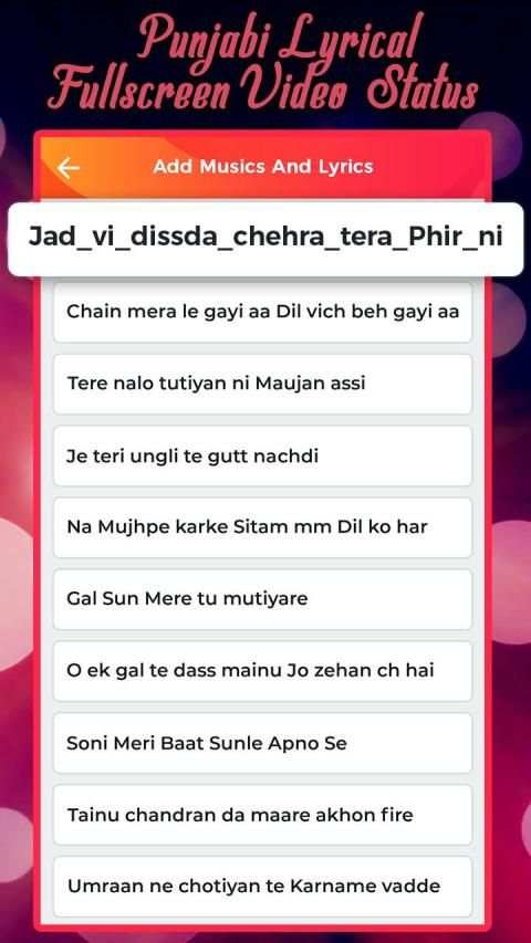 Punjabi Lyrical Video Status Maker स्क्रीनशॉट 7