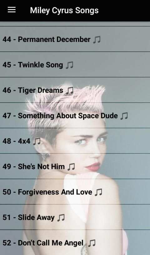 Miley CYRUS SONGS OFFLINE ( 52 SONGS ) screenshot 3