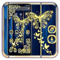 Blue Gold Butterfly Theme on 9Apps