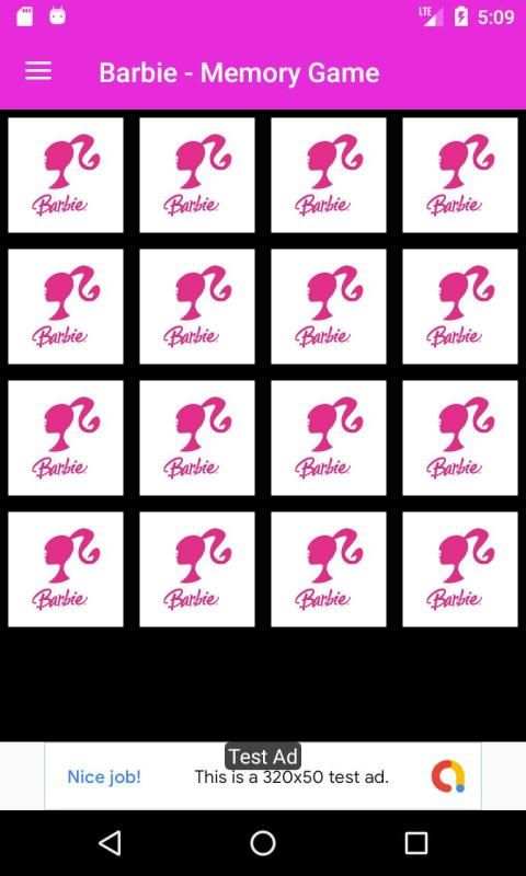 Pink Doll Match Pairs Memory Game screenshot 2