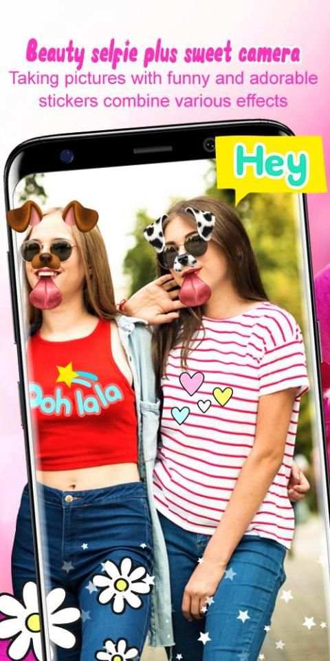 Beauty Selfie Plus – Sweet Camera & Face Stickers. screenshot 1