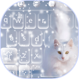 ikon White Snow Cat keyboard Theme