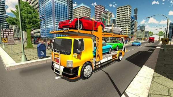 Euro Truck Car Transporter Driver Game स्क्रीनशॉट 1