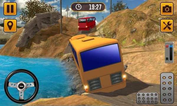 Off-Road Bus Driving Uphill Climbing 3D screenshot 1