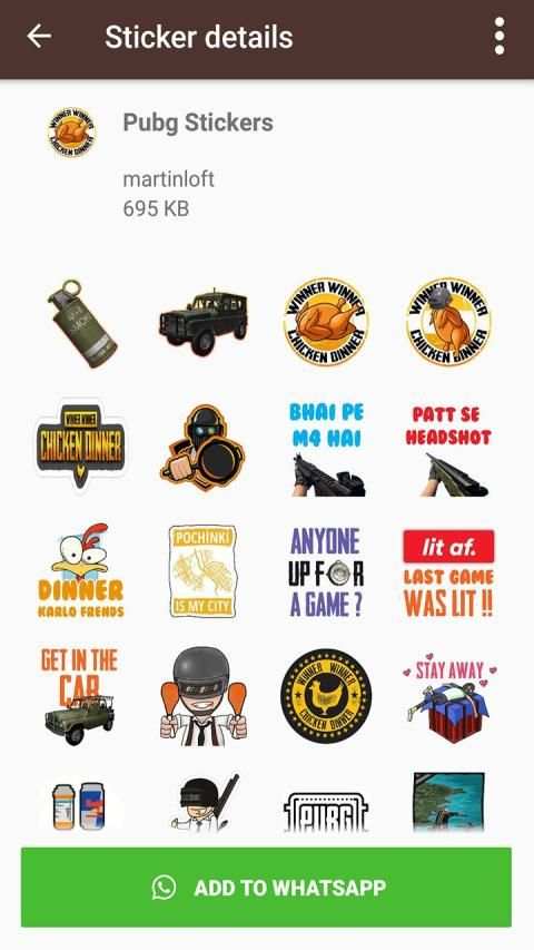 WAStickerApps PUBG Stickers For Whatsapp screenshot 1