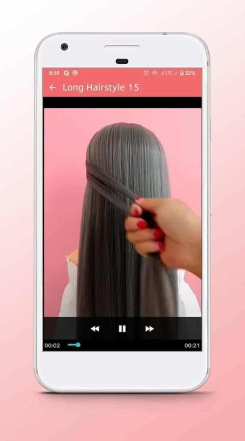 Long Hairstyle - Video Step By Step Offline स्क्रीनशॉट 8