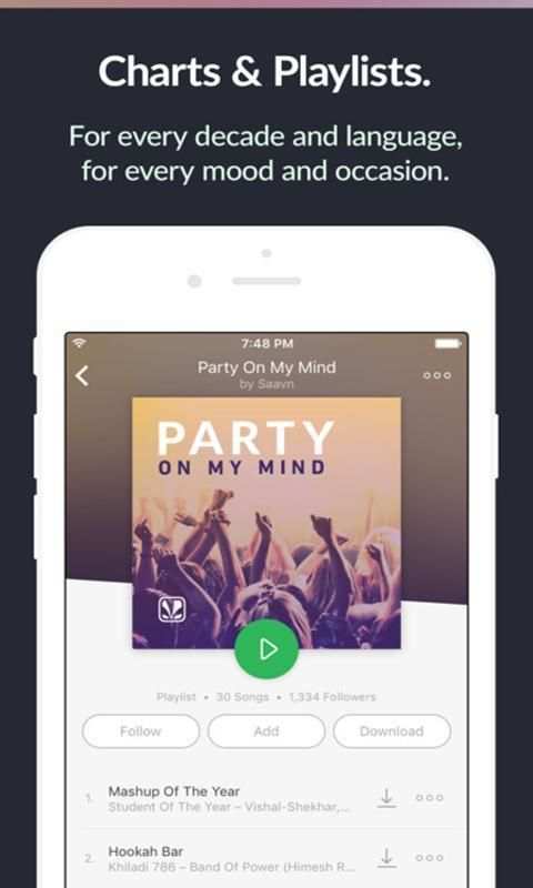 Saavn Music: HD Music & Radio Info screenshot 1