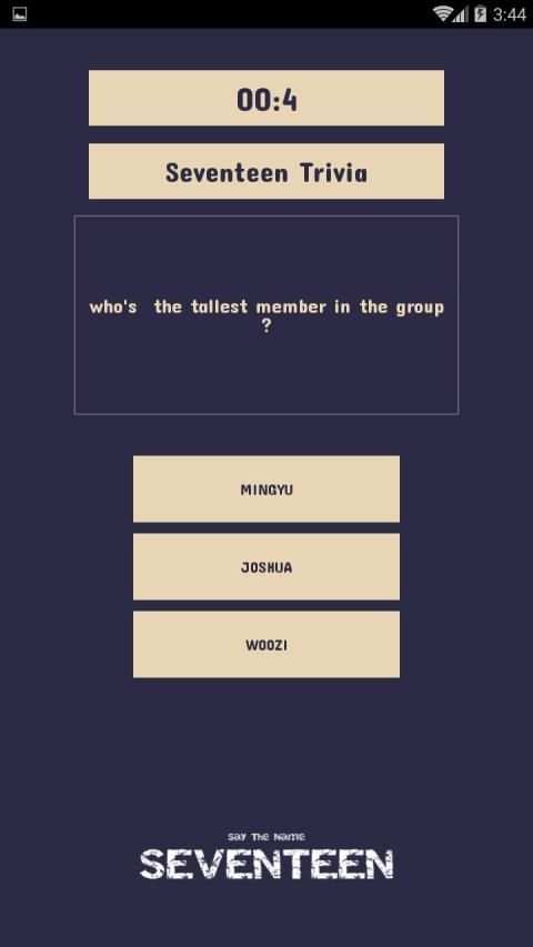 Seventeen Quiz Game screenshot 2