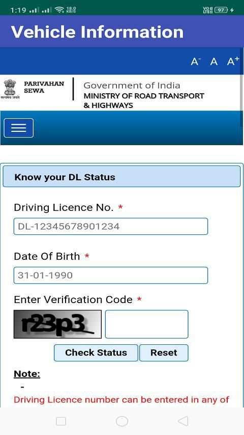 RTO Vehicle & DL Details स्क्रीनशॉट 2