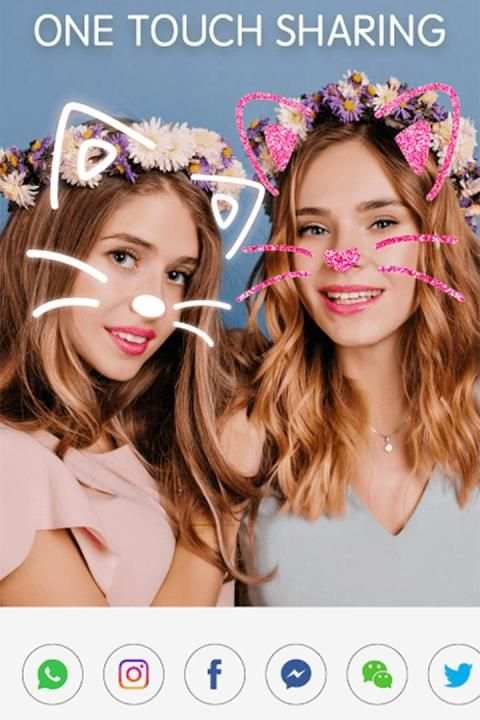 SnapCam live Face stikers screenshot 1
