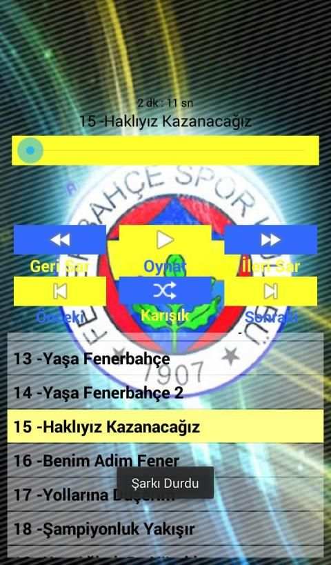 FENERBAHÇE Marşları İnternetsiz Sarı Kanarya Marşı screenshot 3