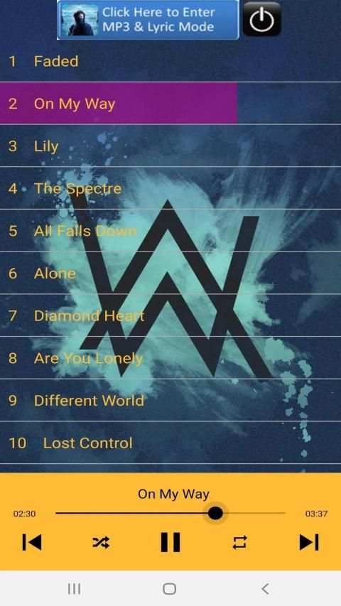 Alan Walker Song plus Lyric screenshot 1