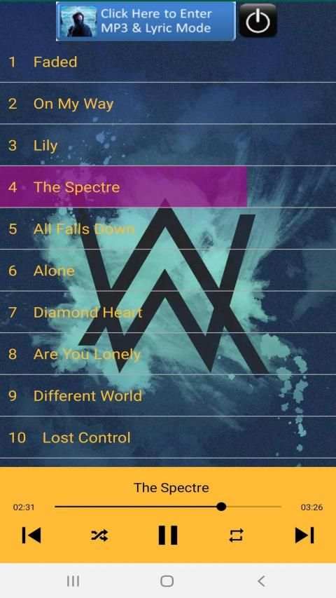 Alan Walker Song plus Lyric screenshot 4