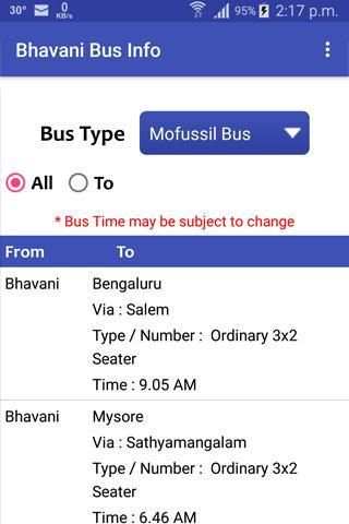 Bhavani Bus Info screenshot 5