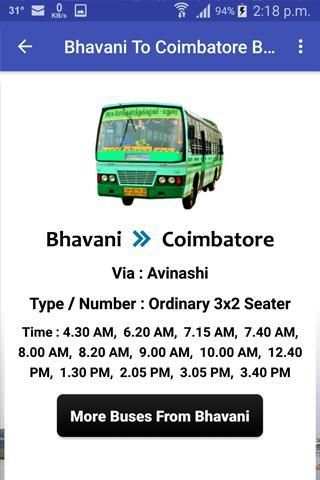 Bhavani Bus Info screenshot 3