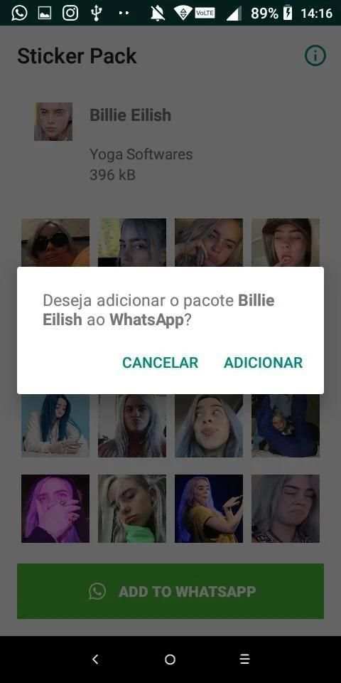 Figurinhas da Billie Eilish - WAStickerApps screenshot 1