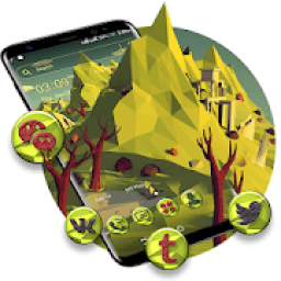 ikon Green Art Polygon Launcher Theme