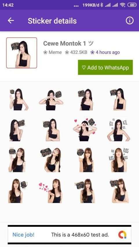 Stiker Cwe Montok Buat WA screenshot 2