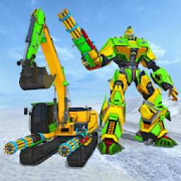 Snow Excavator Crane Robot Rescue Hero Games