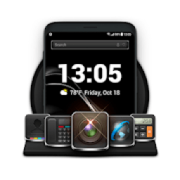 Metallic Black Theme Launcher 2019 आइकन