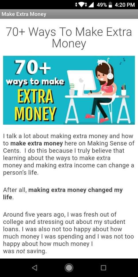 70 Plus Ways To Make Extra Money Online स्क्रीनशॉट 3