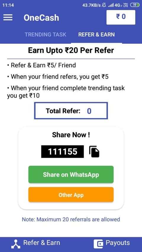 OneCash - Install,Invite and Win Real Cash screenshot 3