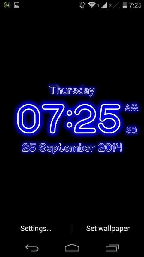 Neon Digital Clock Live Wallpaper screenshot 6