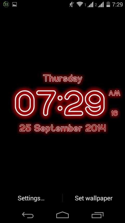Neon Digital Clock Live Wallpaper screenshot 1