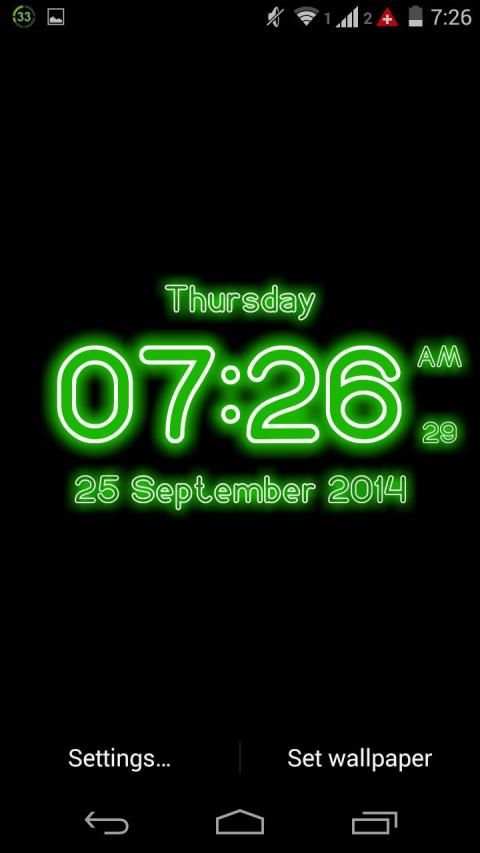 Neon Digital Clock Live Wallpaper screenshot 5