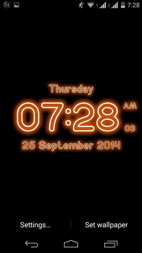 Neon Digital Clock Live Wallpaper screenshot 3