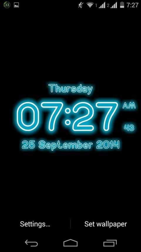 Neon Digital Clock Live Wallpaper screenshot 4