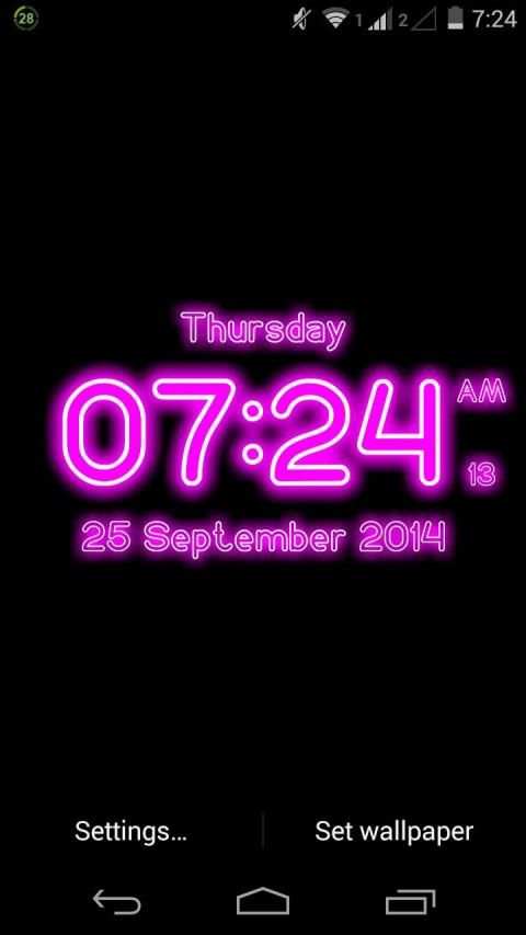 Neon Digital Clock Live Wallpaper screenshot 7