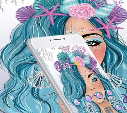 Tema Blue Shell Star Girl screenshot 2