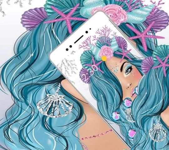 Tema Blue Shell Star Girl screenshot 4