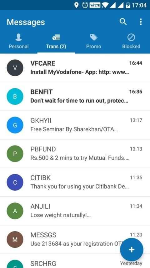 Messages screenshot 1