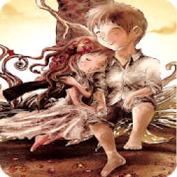 ikon Cute Cartoon Couple Wallpaper