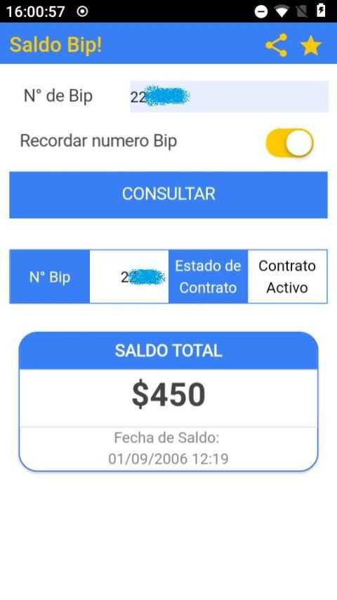 Saldo Bip! screenshot 2
