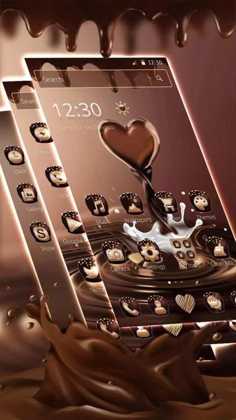 Brown Chocolate Sweet Heart Theme screenshot 4