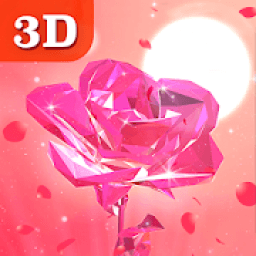 3D Pink Rose Live Wallpaper आइकन