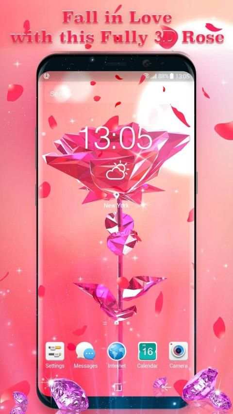 3D Pink Rose Live Wallpaper स्क्रीनशॉट 4