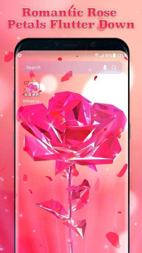 3D Pink Rose Live Wallpaper स्क्रीनशॉट 3