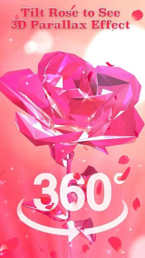 3D Pink Rose Live Wallpaper स्क्रीनशॉट 2
