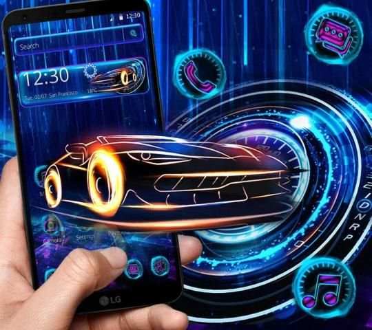 Neon Racing Car Speedometer Theme screenshot 4
