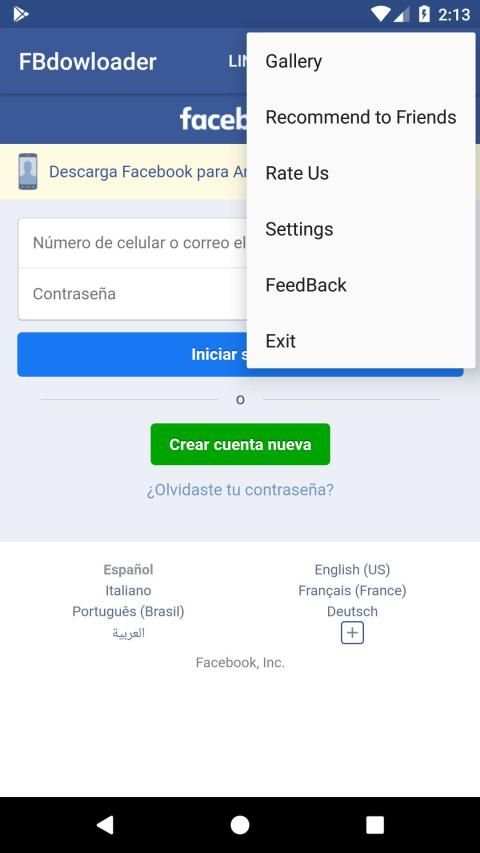 FBdowloader(Descargar Videos Facebook) screenshot 3