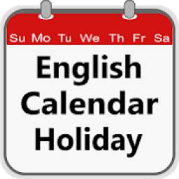 English Calendar Holiday.