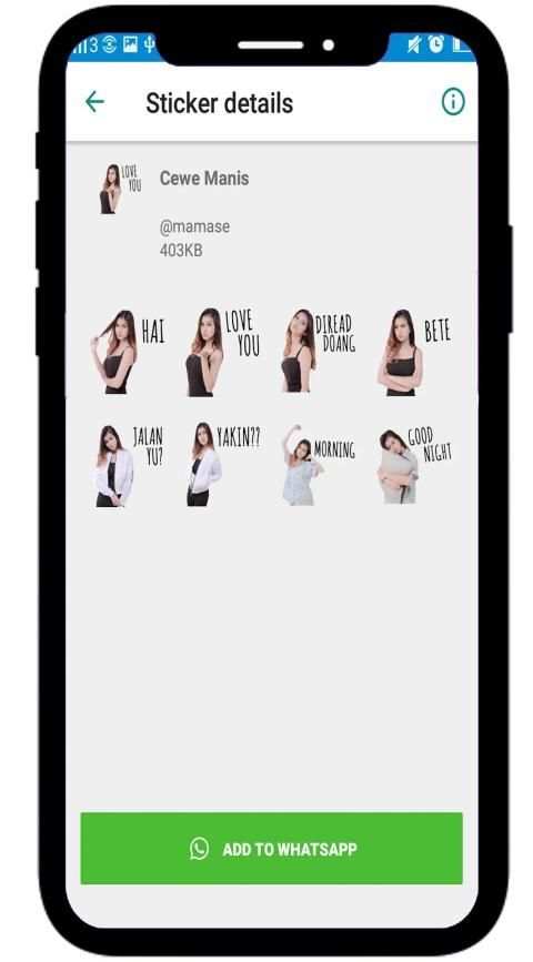 Stiker WA Cewe Kesepian screenshot 3