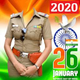 Women Police Suit - Republic Day Photo Editor New